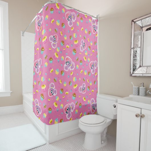 Abby Cadabby Cupcake Party Pattern Douchegordijn (In situ)