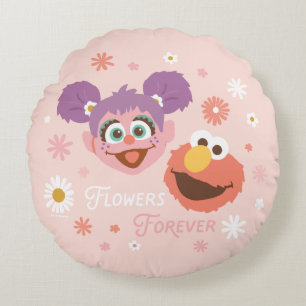 Abby Cadabby en Elmo Flowers Forever Rond Kussen
