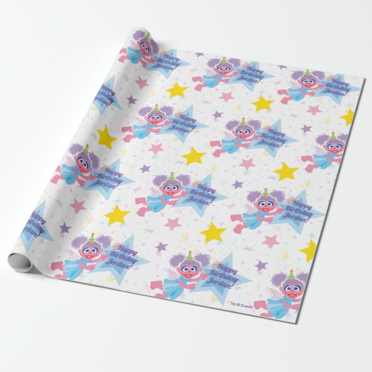 Abby Cadabby Party Star Pattern Cadeaupapier (Uitgerold)