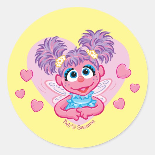 Abby Cadabby Valentijn Hart Grafisch Ronde Sticker (Voorkant)