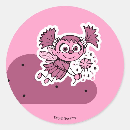 Abby Doodley Cloud Pattern Ronde Sticker (Voorkant)