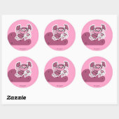 Abby Doodley Cloud Pattern Ronde Sticker (Vel)