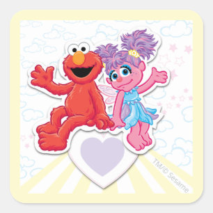 Abby & Elmo Grafisch Vierkante Sticker