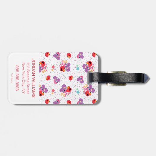 Abby en Elmo 2 Cute Pattern Bagagelabel (Achterkant horizontaal)
