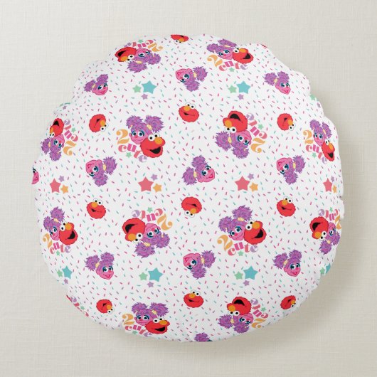 Abby en Elmo 2 Cute Pattern Rond Kussen (Voorkant)