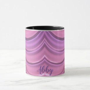 ABBY ~ GLANSRIJK 3D Zany Roze Mauve Fractal ~ Mok