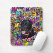 Abby in Butterflies - Black Lab Dog Muismat (Met muis)
