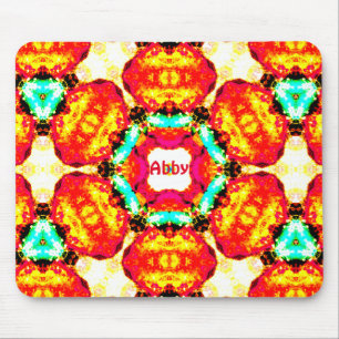 ABBY ~ Kleurrijk Abstract patroon ~ Gepersonalisee Muismat