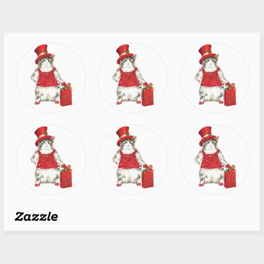Abby, les stickers uniques Christmas Kitty (Feuille)