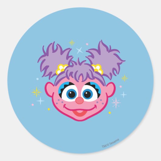 Abby Smiling Face Ronde Sticker (Voorkant)