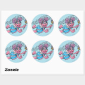 Abby Vintage Ronde Sticker (Vel)