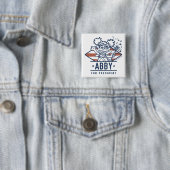 Abby voor President Vierkante Button 5,1 Cm (In situ)