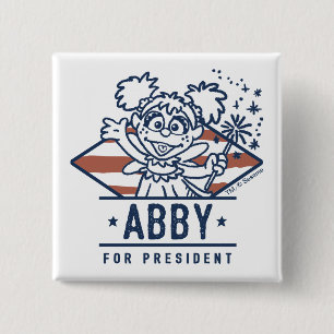 Abby voor President Vierkante Button 5,1 Cm