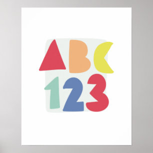 ABC 123 kinderkledij, kleurrijk Poster