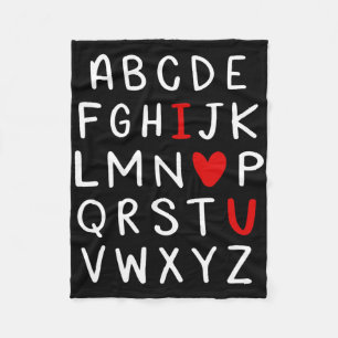Abc Alfabet Ik Hou Van Jou Engelse Leraar Valentij Fleece Deken