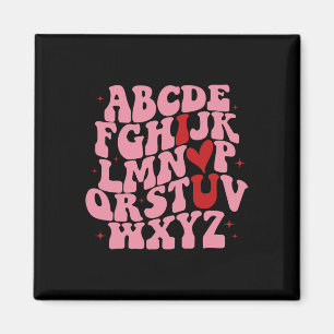 Abc Alfabet Ik Hou Van Jou Engelse Leraar Valentij Magneet