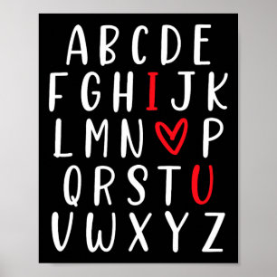 Abc Alfabet Ik Hou Van Jou Engelse Leraar Valentij Poster