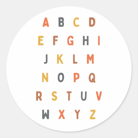 abc alfabet letters A-Z Stickers Labels (Voorkant)