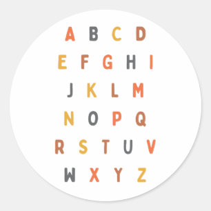 abc alfabet letters A-Z Stickers Labels