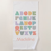 ABC Alfabet Naam Persoonlijke Strandhanddoek Strandlaken (Voorkant)