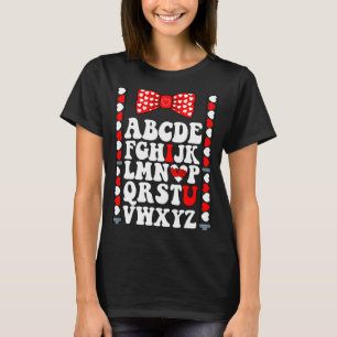 ABC Alphabet I Love You English Teacher Valentijns T-shirt