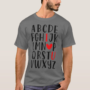 ABC Alphabet I Love You English Teacher Valentijns T-shirt
