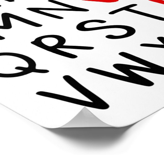 Abc Alphabet Ik hou van je Engelse leraar Valentij Poster (Hoek)