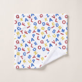 ABC Alphabet rouge jaune bleu (Gant de toilette)