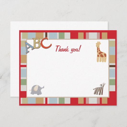 ABC Alphabet Soup Dot Jungle Merci notes (Devant / Derrière)