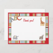 ABC Alphabet Soup Dot Oerwoud Dank u wel Bedankkaart (Voorkant / Achterkant)