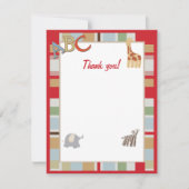 ABC Alphabet Soup Oerwoud Dank u wel Notitiekaartje (Voorkant)