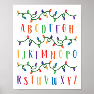 ABC Alphabet Wall kerstverlichting Poster
