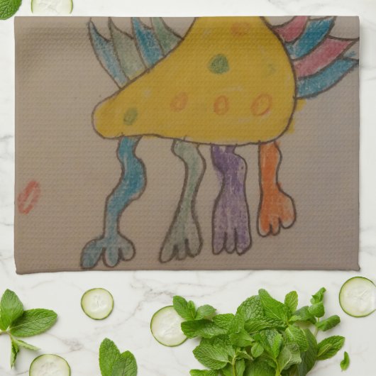 #ABC Art van kinderen, paascent Theedoek (Gevouwen)