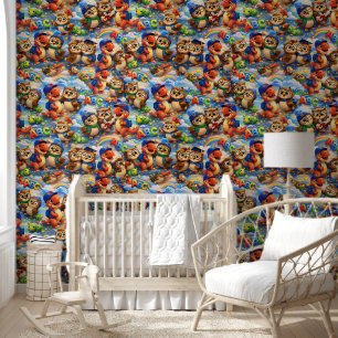 ABC avonturenbehang, leuke dinosaurus en uil lea Behang