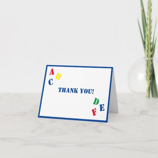 ABC-Baby shower Bedankkaart (Voorkant)