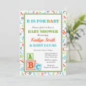 ABC Baby shower Invitation Baby shower neutre (Debout devant)