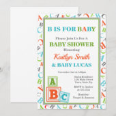ABC Baby shower Invitation Baby shower neutre (Devant / Derrière)