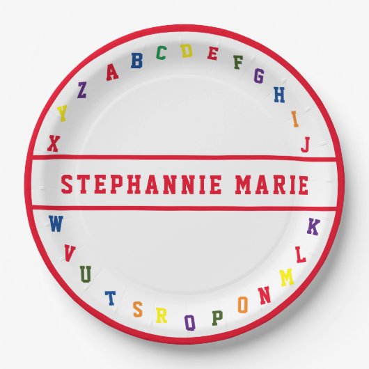 ABC Baby shower Papier Bord (Voorkant)