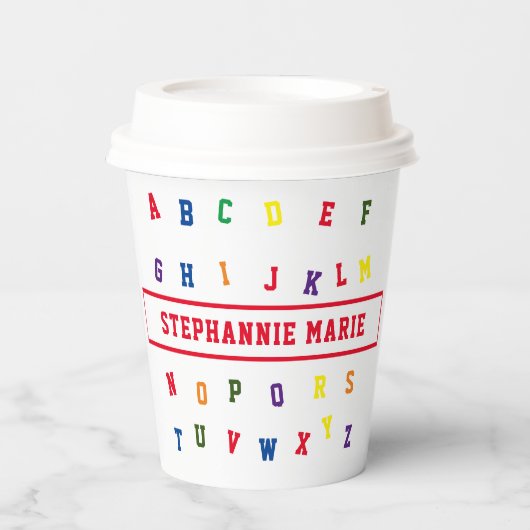 ABC Baby shower Papieren beker (Voorkant)