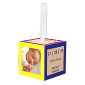 ABC Blocks Photo Birth Stats Keepsake Kubus Ornament (Voorkant hoekig)