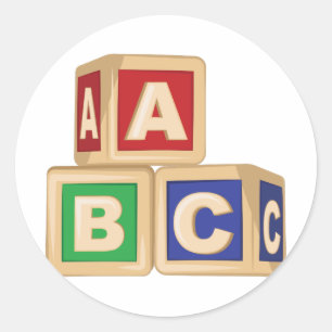 ABC-blokken Ronde Sticker