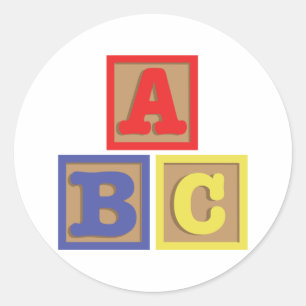 ABC-blokken Ronde Sticker