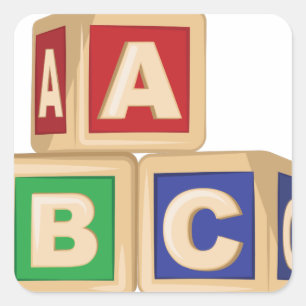 ABC-blokken Vierkante Sticker