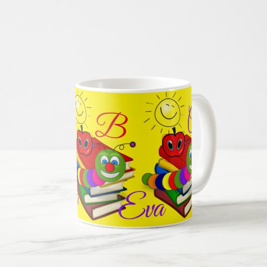 Abc Bookworm, Livres, Pomme Mug Jaune (Devant droit)