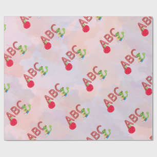 ABC Bookworm Pattern Wrapping Paper Cadeaupapier