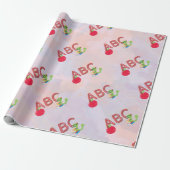 ABC Bookworm Pattern Wrapping Paper Cadeaupapier (Uitgerold)