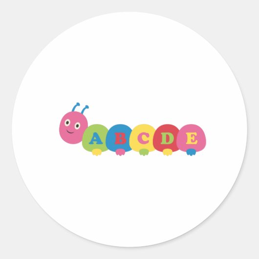 ABC Caterpijler Ronde Sticker (Voorkant)
