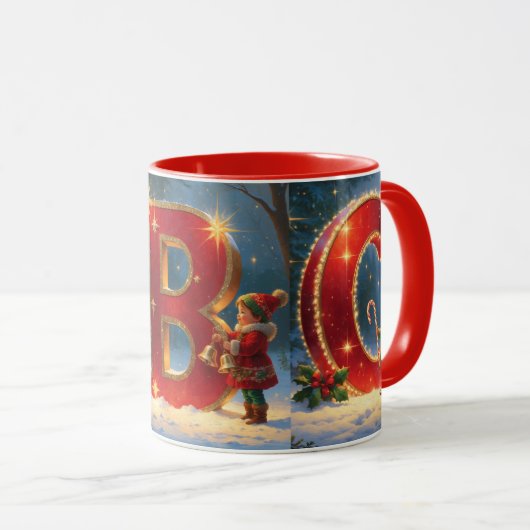 ABC Christmas Mug -Festive Holiday Alphabet Scenes Mok (Voorkant rechts)