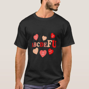ABC.DE.FU Valentijnse retro grappige harten valen T-shirt
