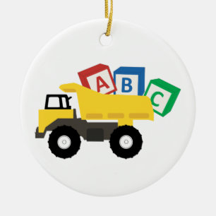 ABC Dump Truck Construction Trucks Keramisch Ornament